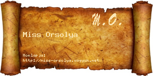 Miss Orsolya névjegykártya